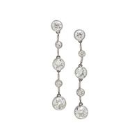 DIAMOND AND PLATINUM DROP EARRINGS