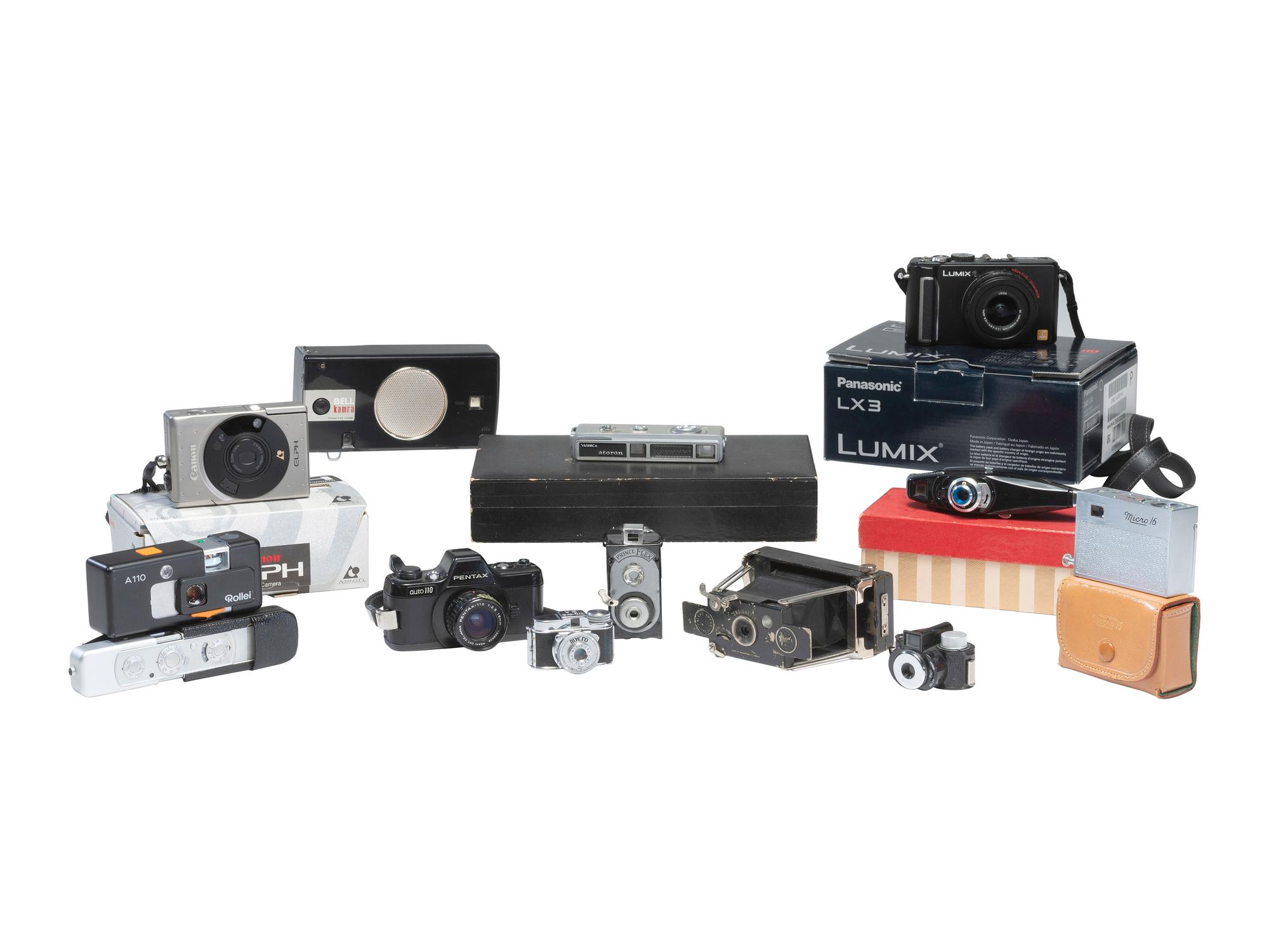[CAMERAS]. Collection of 22 miniature cameras, comprising: