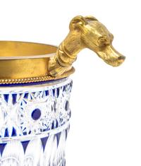 A Gilt Bronze Mounted Cut-to-Clear Glass Vase