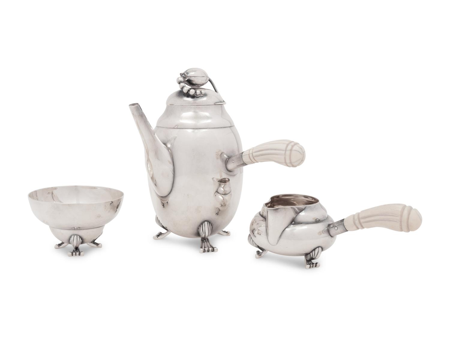 An American Silver Three-Piece Coffee Service