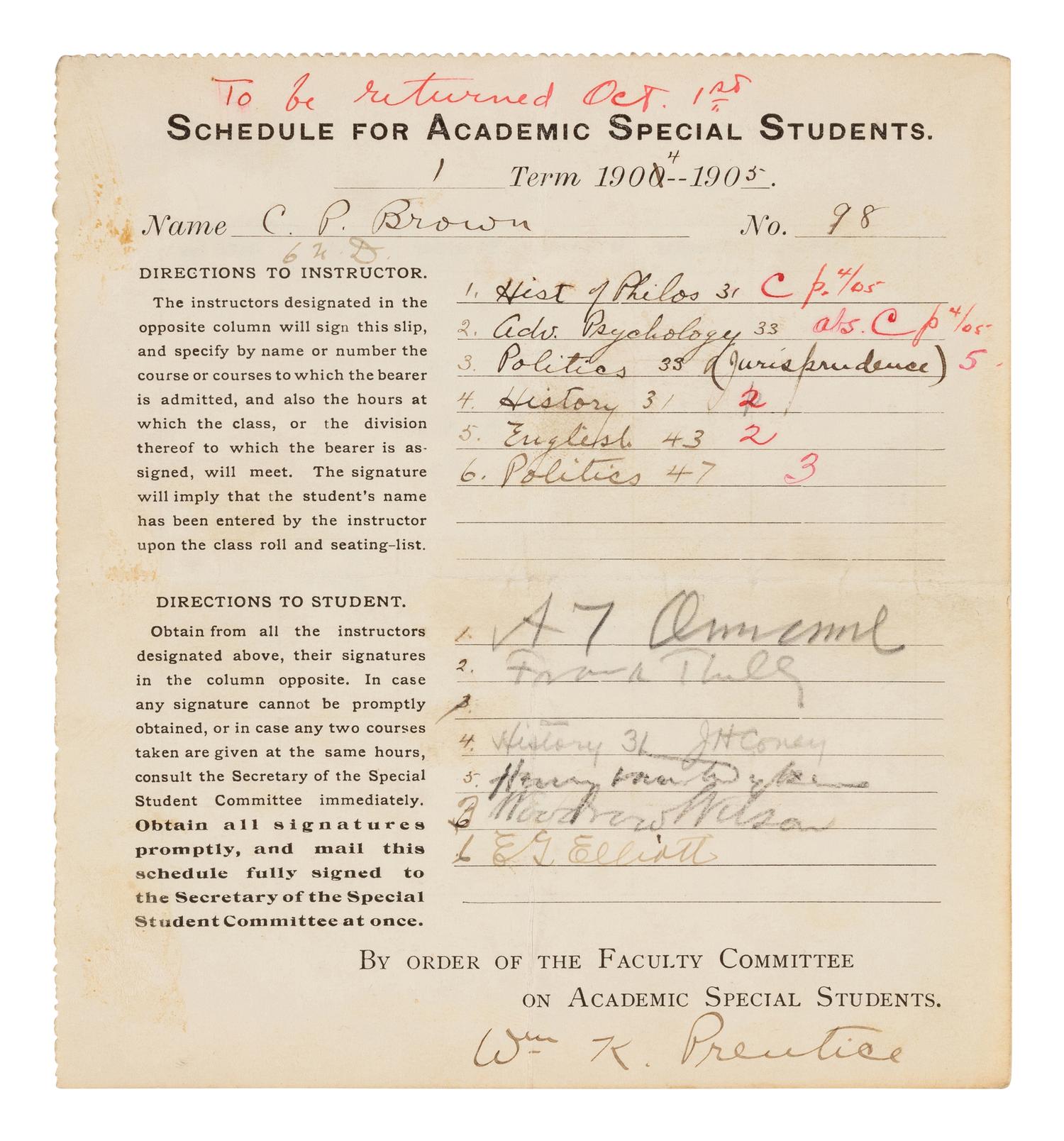 WILSON, Woodrow (1856-1924). A document signed and a group of 7 works, including:
