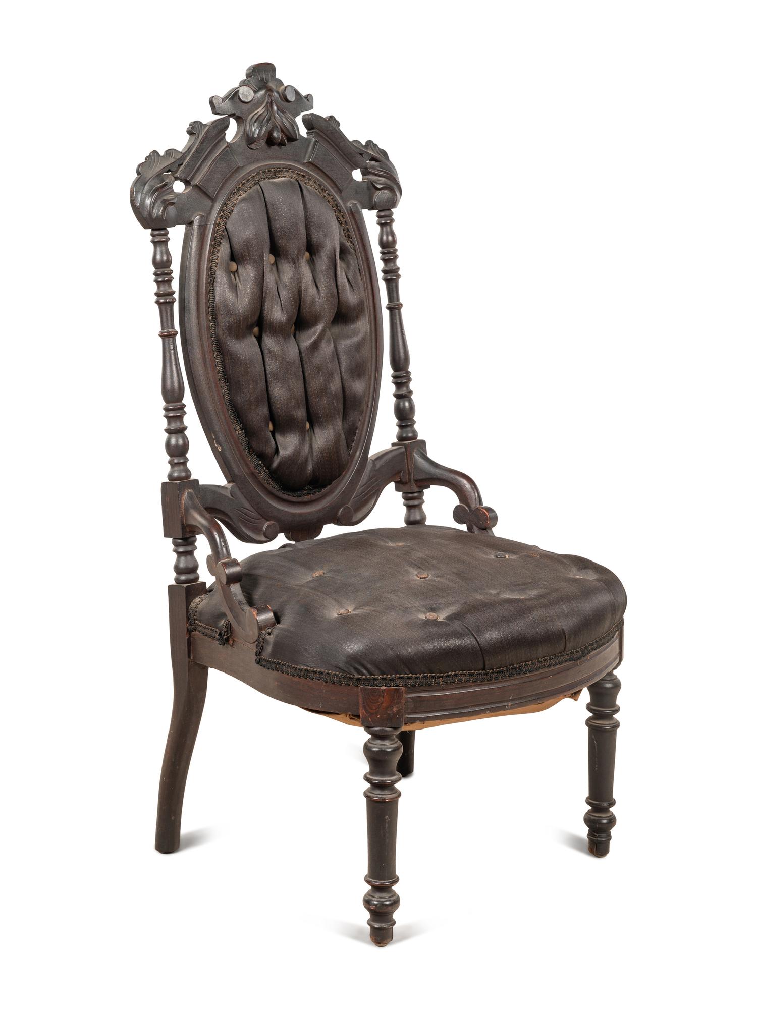 An American Renaissance Revival Walnut Side Chair