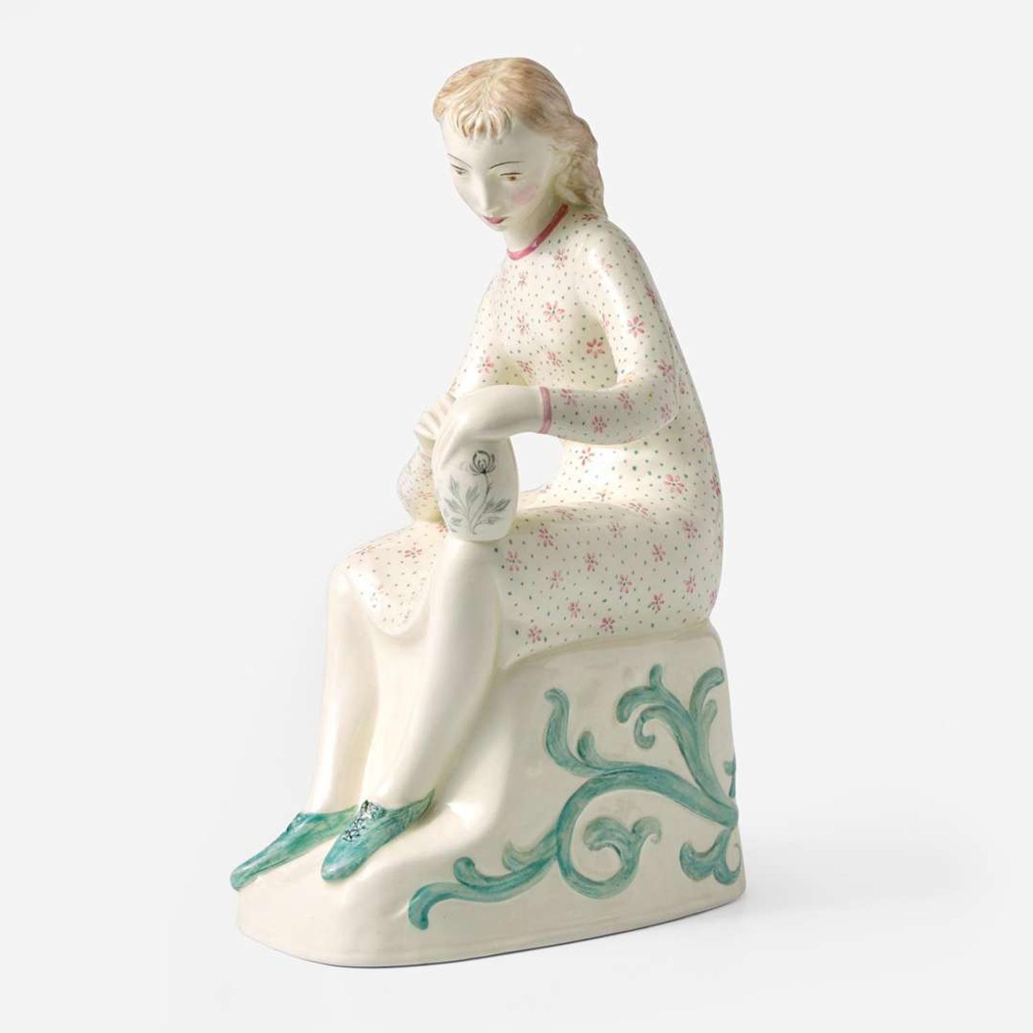 A Wedgwood Arnold Machin (1911-1999) Designed Queensware Figure "The Paintress", UK, circa 1940