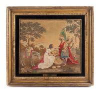 An English Needlework Picture Frame: 14 3/4 x 17 1/4 inches. — EARLY 19TH CENTURY