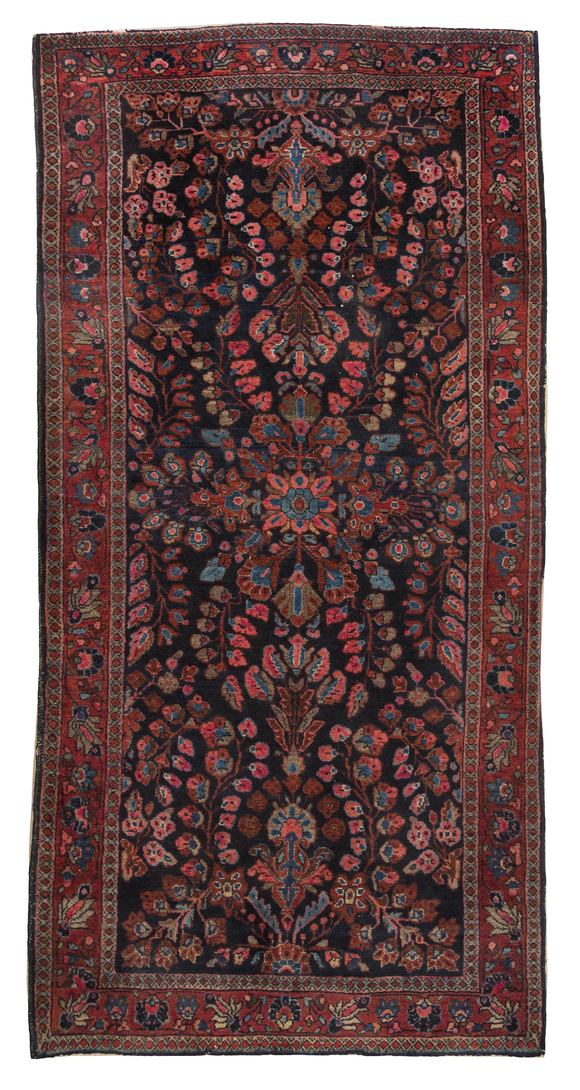 A Sarouk Wool Mat, 5 feet x 3 feet 3 inches.