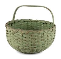 A Woven Basket in Old Green Paint