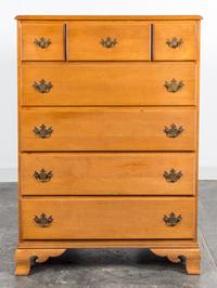 An American Maple Chest of Drawers Height 48 1/2 x width 35 x depth 21 inches.