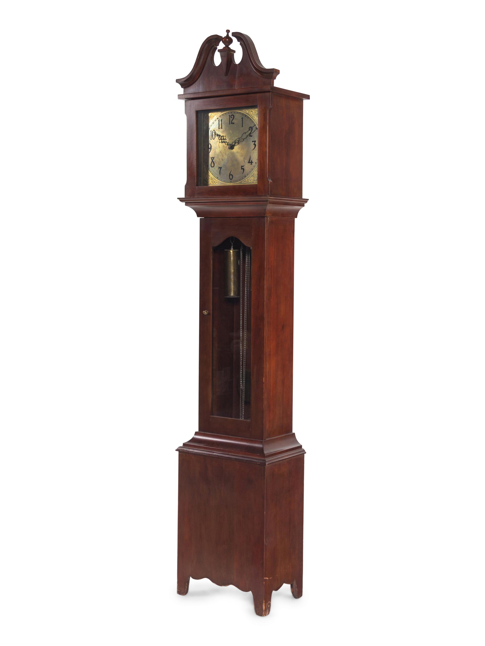 A Georgian Style Walnut Tall Case Clock
