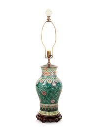 A Chinese Export Famille Noir Porcelain Vase