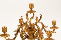 A Pair of Chinese Export Porcelain and Gilt Bronze Candelabra
