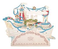 [JUDAICA]. A group of 2 Rosh Hashanah greeting cards in the form of boats. Printed in Germany.