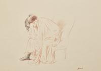 Jean-Louis Forain (French, 1852-1931) — Femme Assise, La Tête dans la Main Droite, 1867
