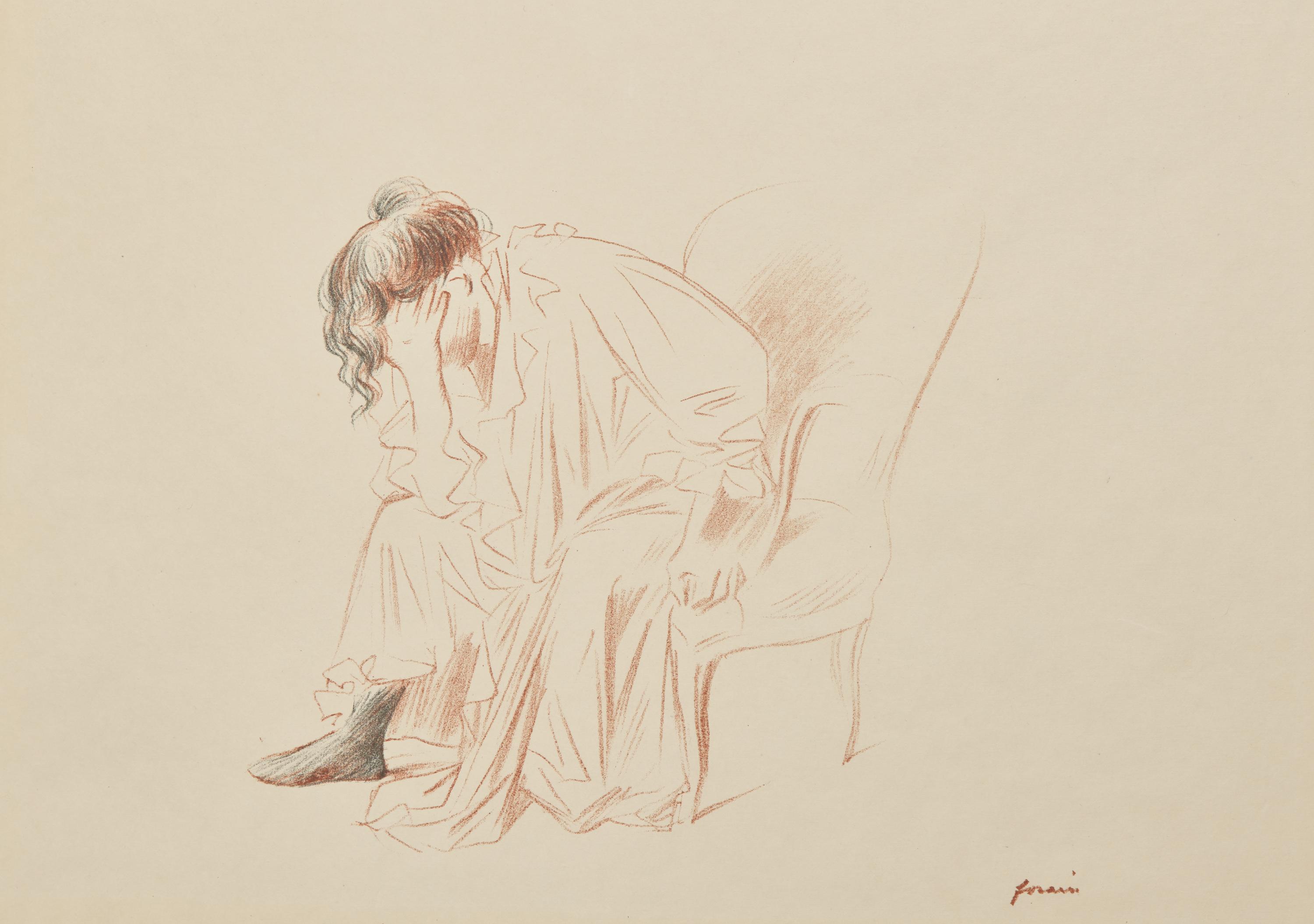 Jean-Louis Forain (French, 1852-1931) — Femme Assise, La Tête dans la Main Droite, 1867