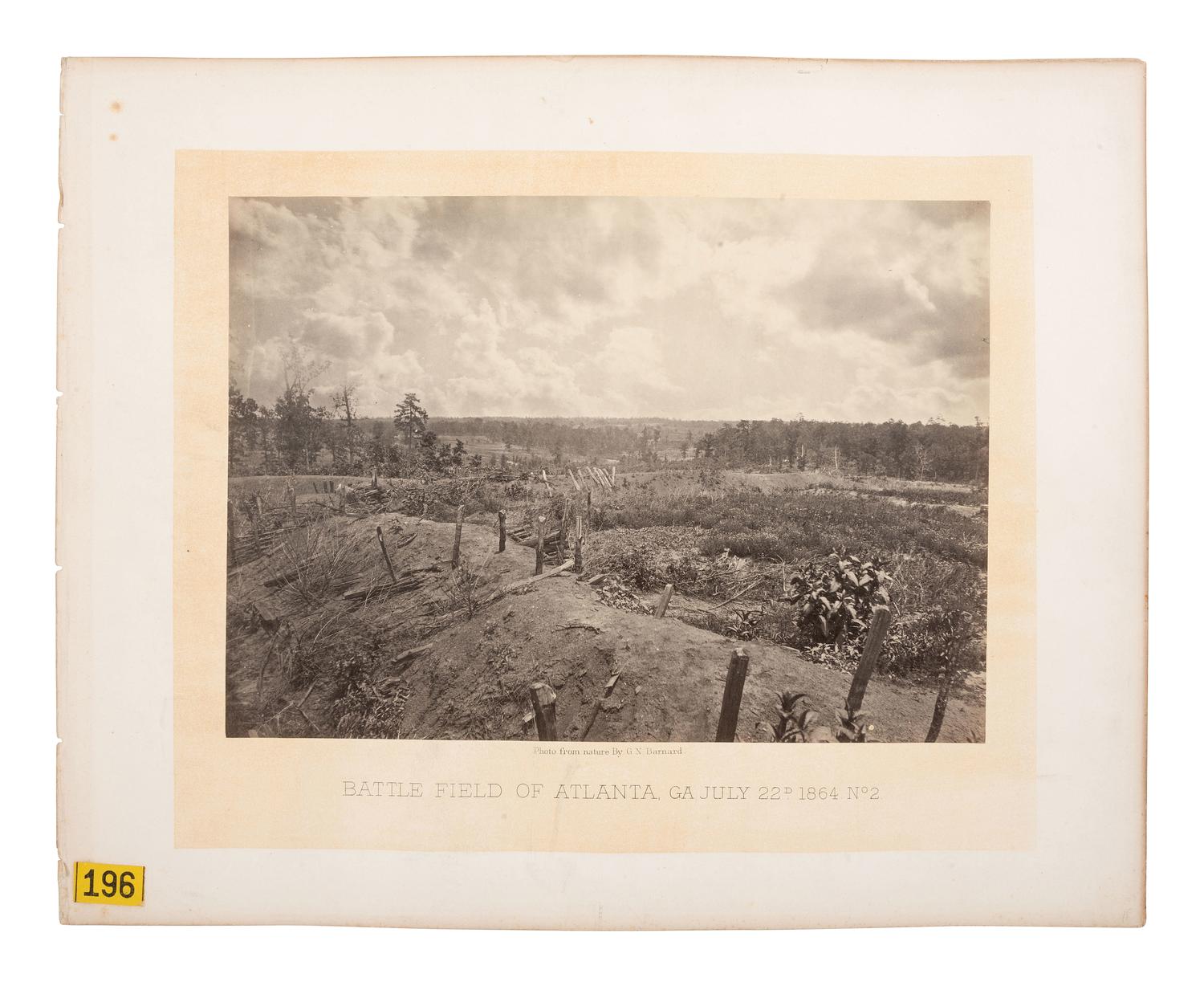 [CIVIL WAR]. BARNARD, George N. (1819-1902). Battle Field of Atlanta, GA July 22d 1864 . No. 2.