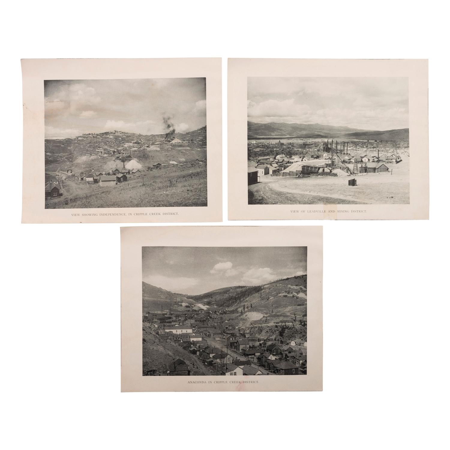 [MINING - COLORADO]. A group of stereoviews, photographs, and ephemera related to Cripple Creek and other mining areas of Colorado, comprising: