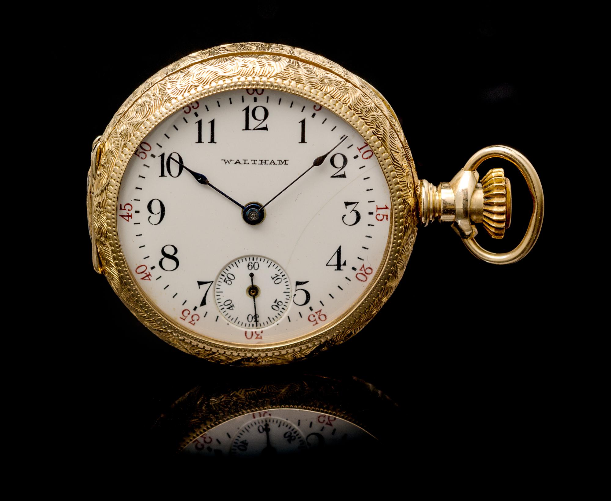 A 14 Karat Yellow Gold Pendant Watch, Waltham, Circa 1905,