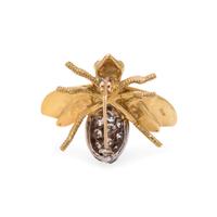 YELLOW GOLD AND DIAMOND BEE BROOCH