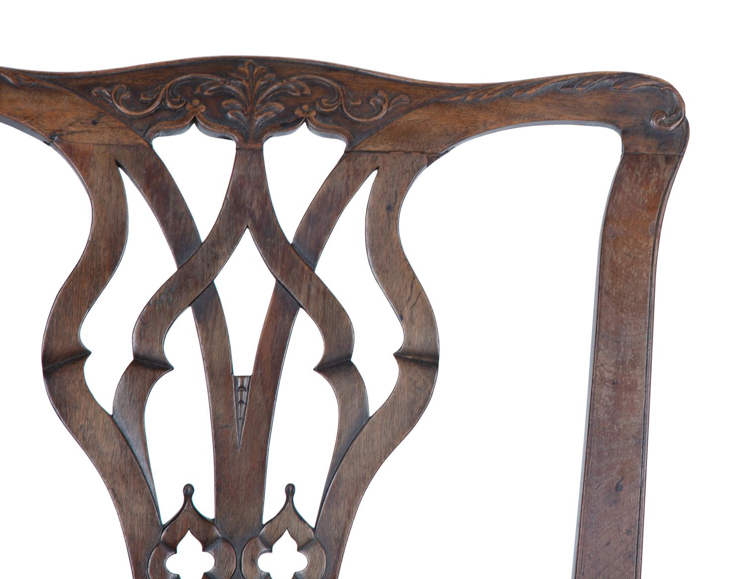 A Chippendale Style Carved Mahogany Side Chair — LATE 19TH CENTURY
