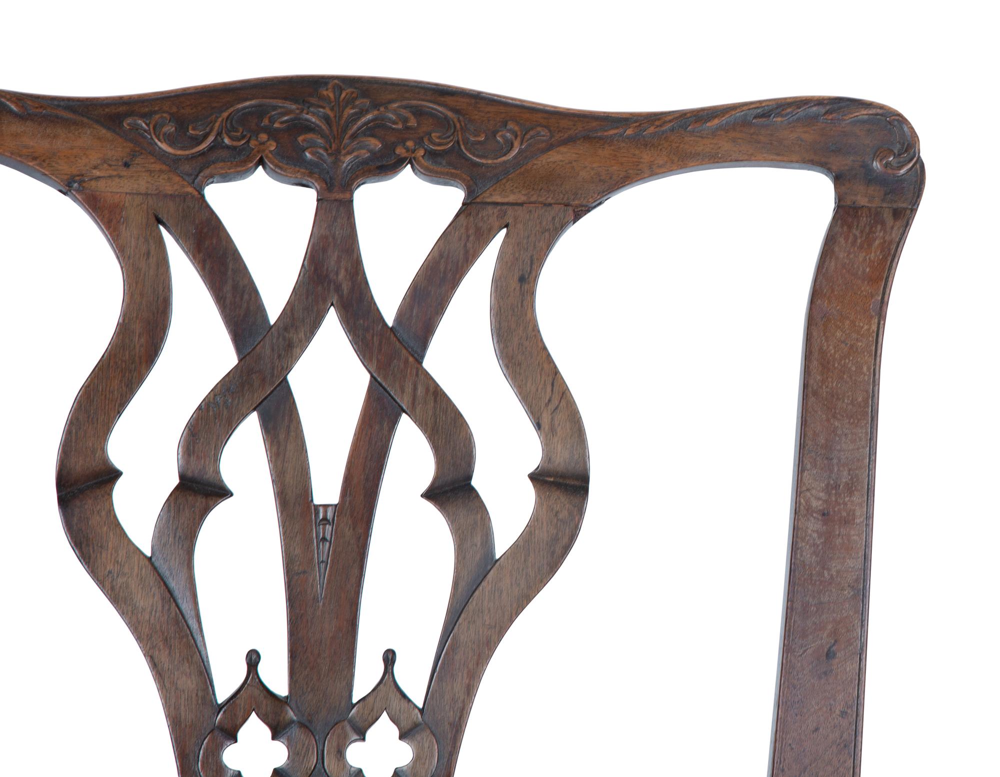 A Chippendale Style Carved Mahogany Side Chair — LATE 19TH CENTURY