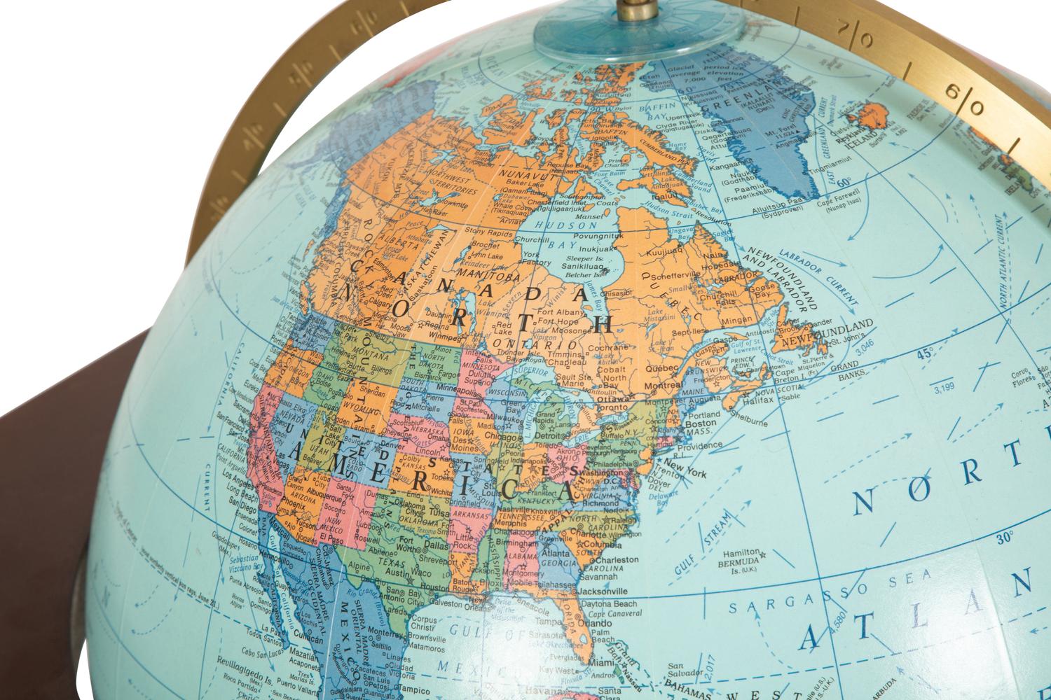 A Terrestrial Globe in a MahoganyStand