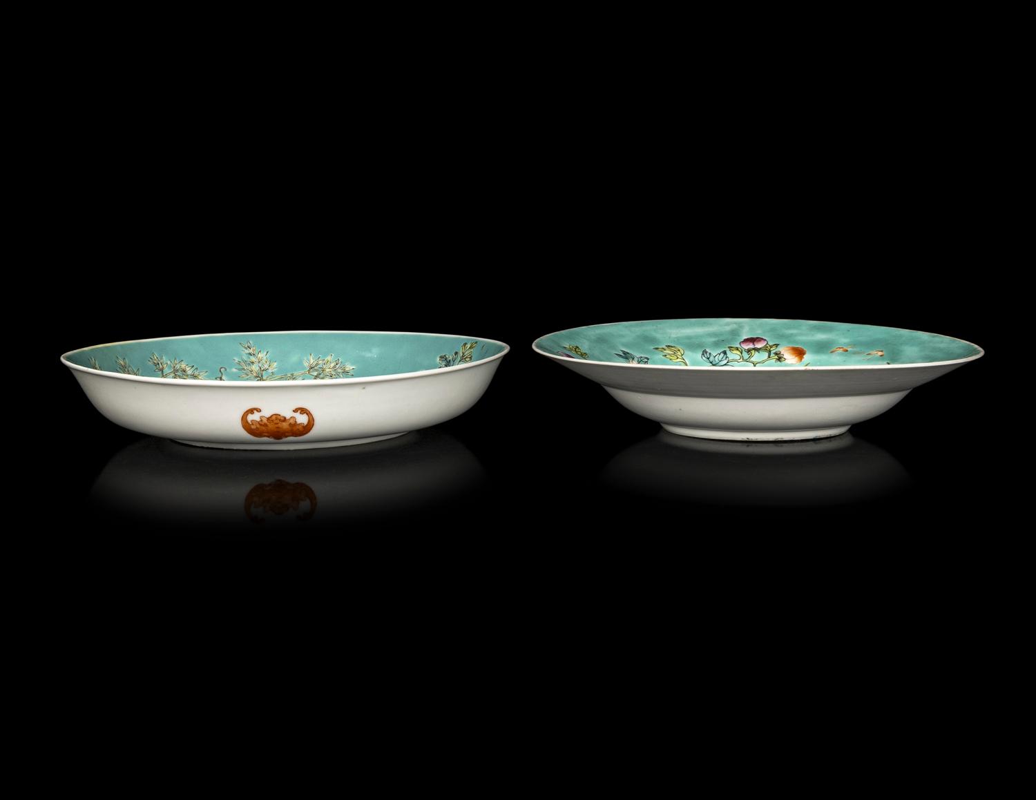 Three Chinese Famille Rose Porcelain Plates