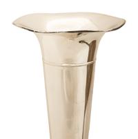 An American Silver Trumpet Vase and A Silvered-Metal Figure of a Winged Dancer