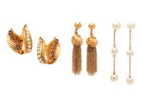 A Collection of 14 Karat Yellow Gold Earclips,