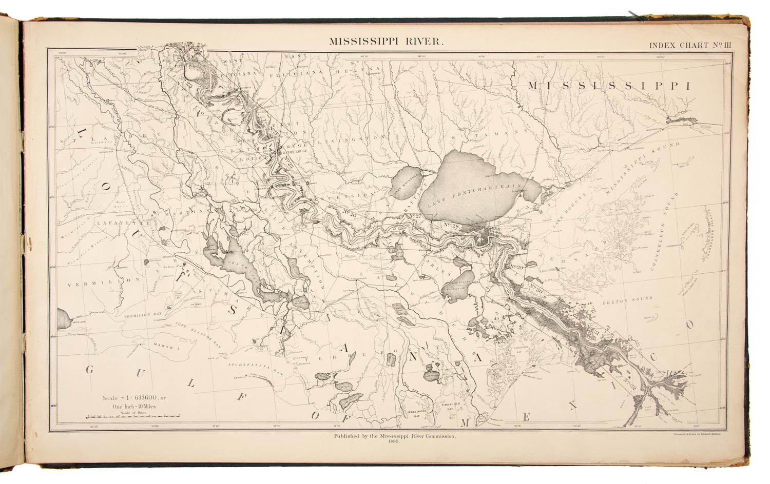 [MISSISSIPPI RIVER COMMISSION]. Preliminary map of the lower Mississippi River... [Washington, D. C.], 1881-1885.