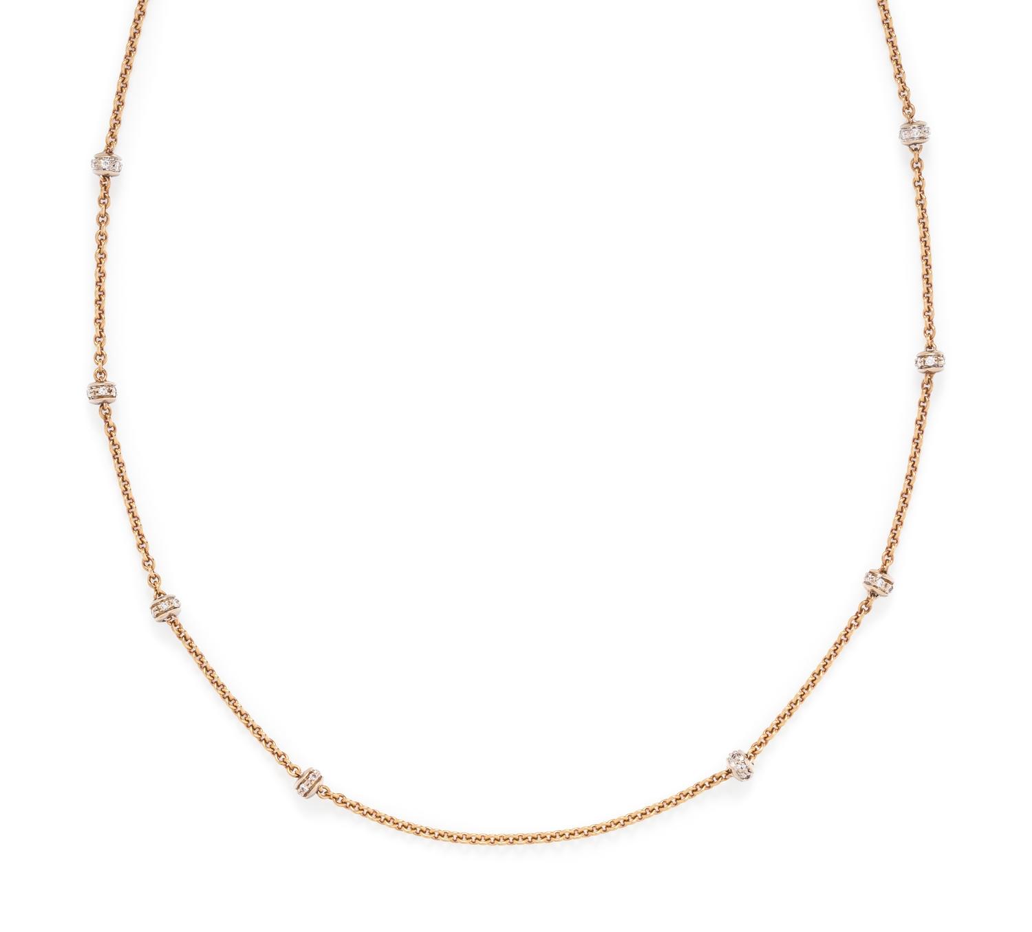 AARON BASHA, YELLOW GOLD AND DIAMOND NECKLACE