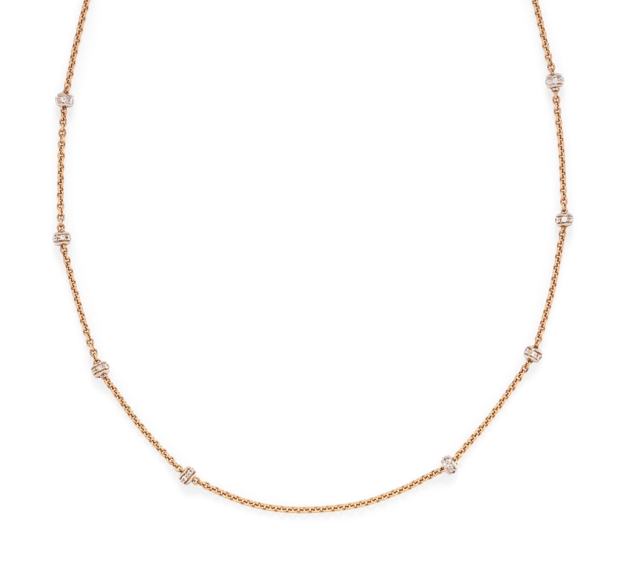 AARON BASHA, YELLOW GOLD AND DIAMOND NECKLACE