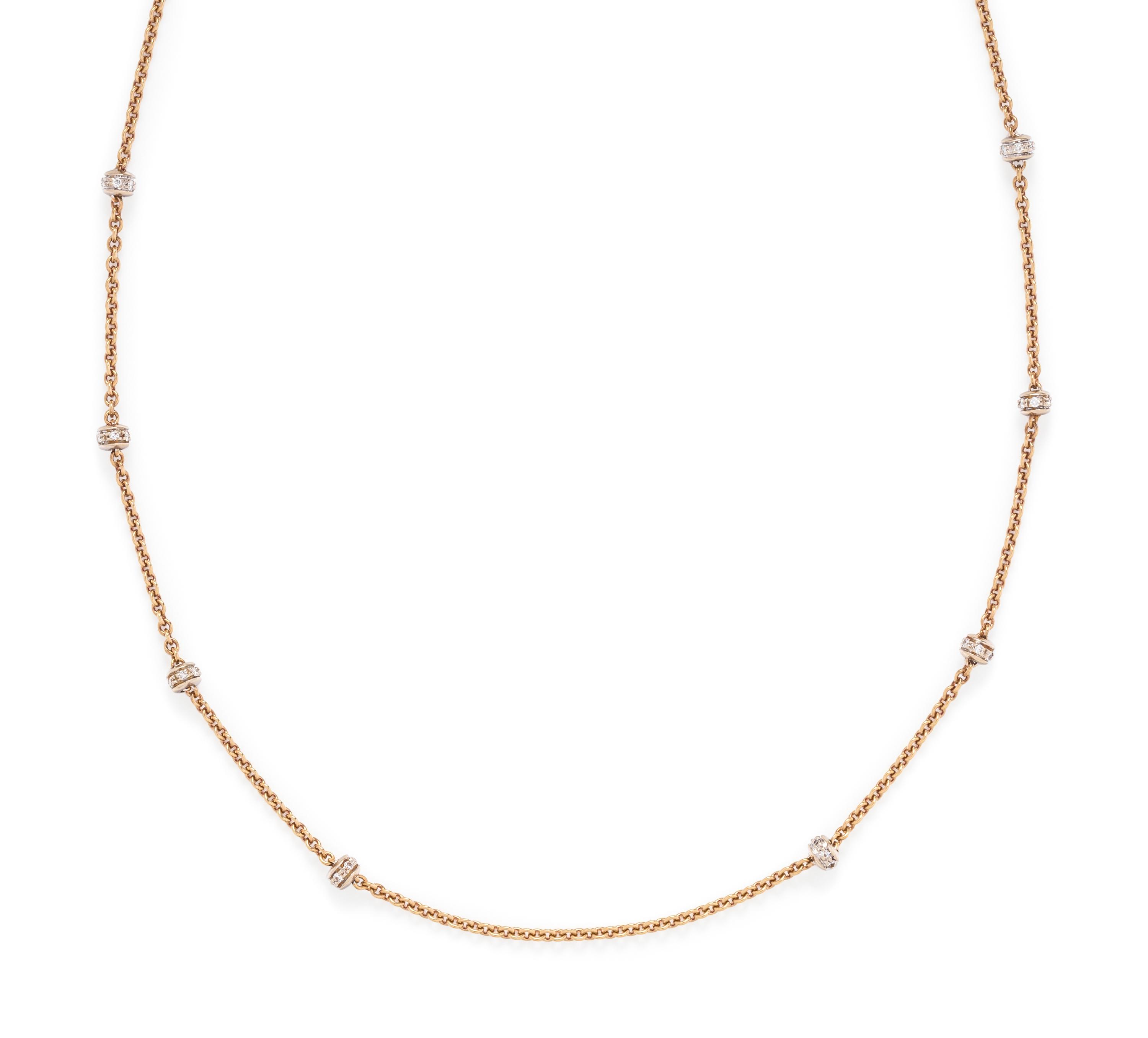 AARON BASHA, YELLOW GOLD AND DIAMOND NECKLACE