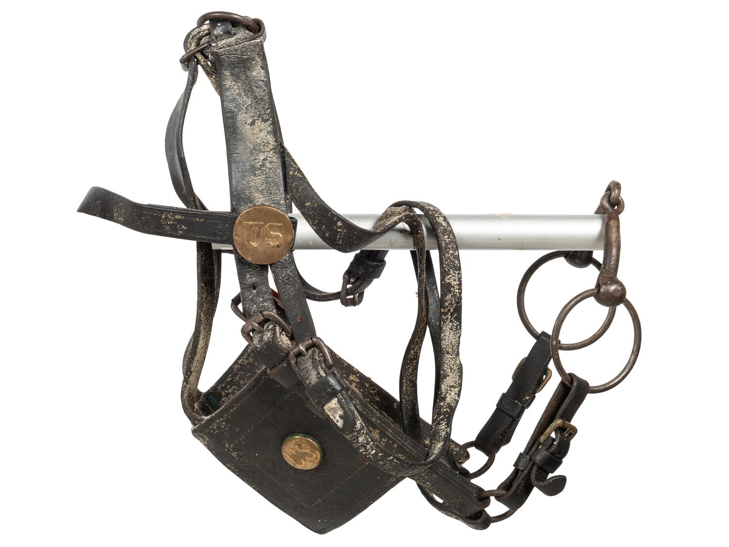 [CIVIL WAR]. A group of 2 bridles, incl. McClellan cavalry bit and bridle.