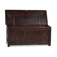 An English Carved Oak Blanket Chest