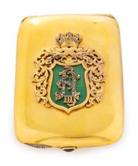 A Russian Enameled and Silver-Gilt Cigarette Case