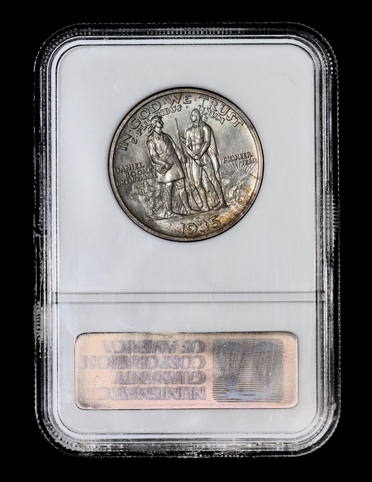 A United States 1935-S Daniel Boone Commemorative 50c Coin — PCGS graded MS65