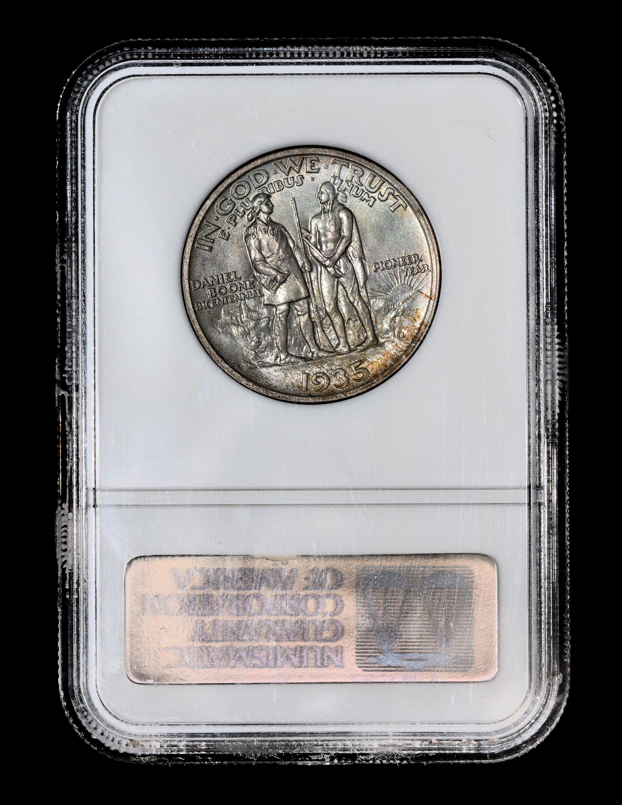 A United States 1935-S Daniel Boone Commemorative 50c Coin — PCGS graded MS65