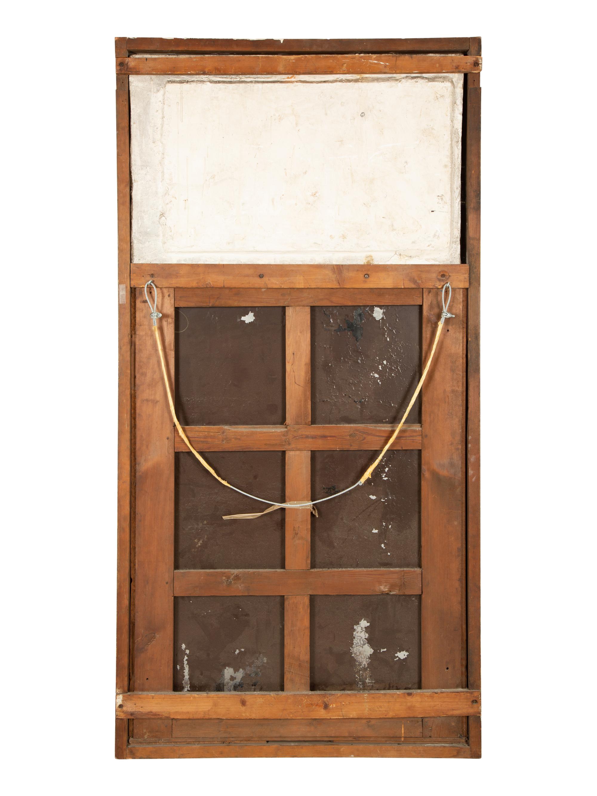 A French Molded Plaster-Inset Giltwood Trumeau Mirror