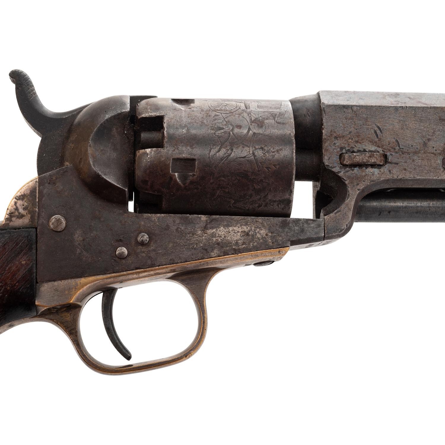 Colt Model 1849 Pocket Revolver Inscribed to Major E. Ewing - 4th NJ - with Archive including CDV, Shoulder Straps and Framed Printed Color Image