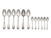 A Rare Set of Twelve Silver Urn-Back Tablespoons and Shell-Back Teaspoons, John Christian Wiltberger, Sr. (1766-1851), Philadelphia, PA, Circa 1790