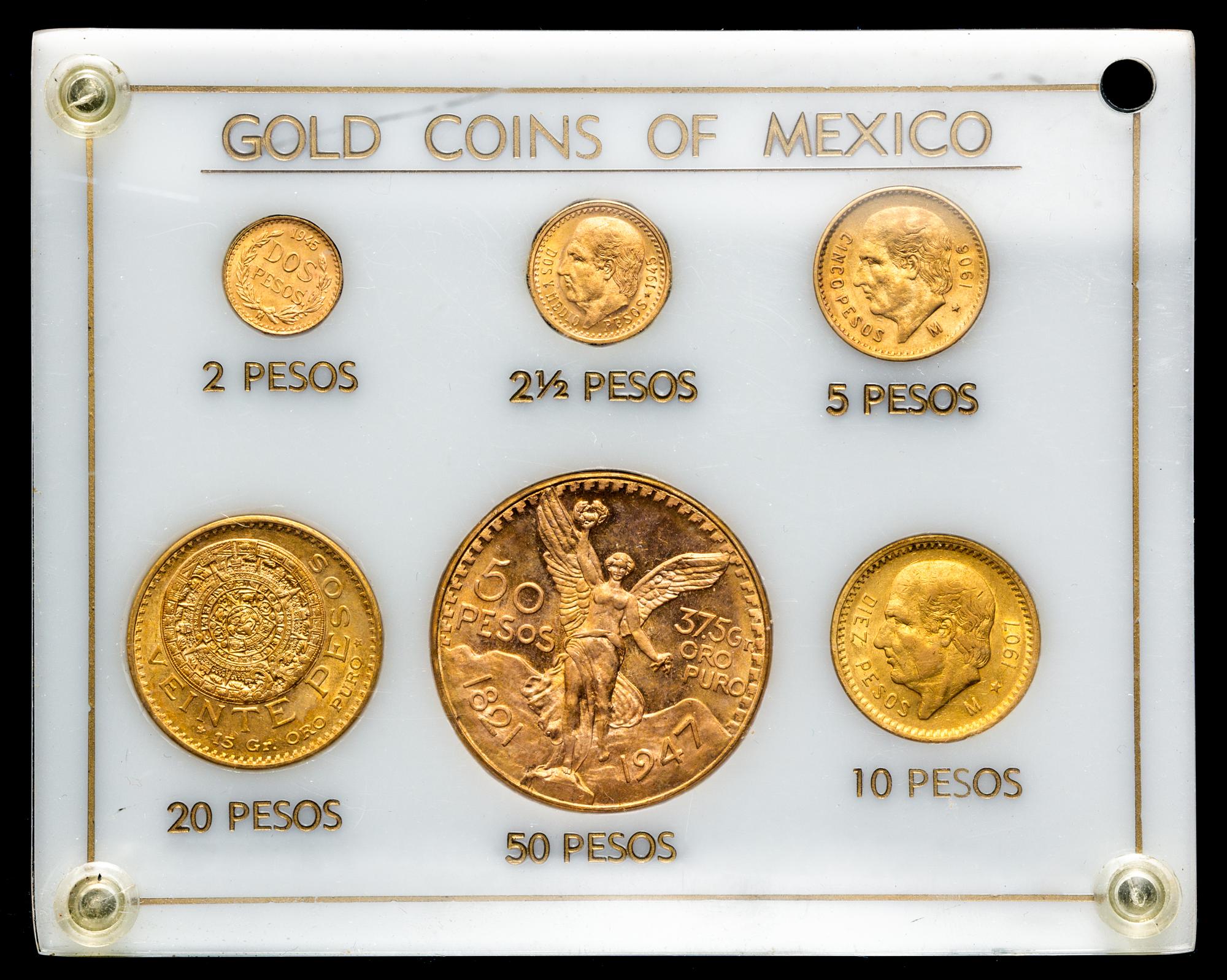 A Mexico 6 Gold Coin Set
