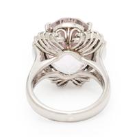 Kunzite, Diamond, and Platinum Ring