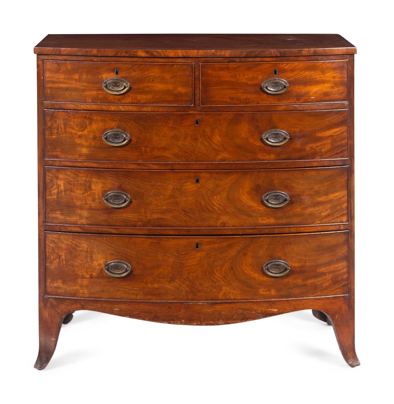 A Regency Mahogany Bowfront Chest of Drawers