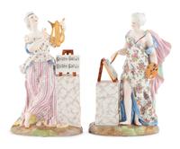 A Pair of English Porcelain Figures as Allegories for the Arts