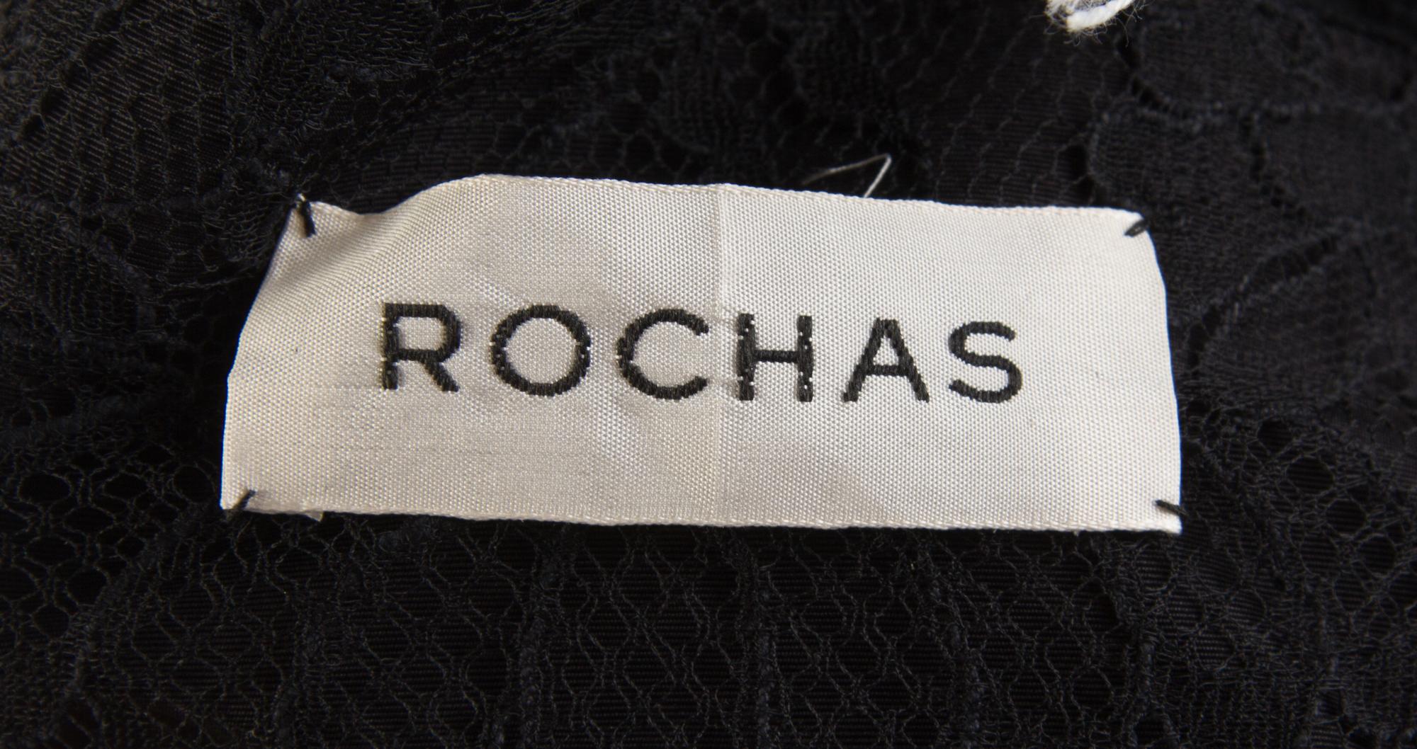 A Rochas Black Wool Capelet with Sable Trim, Size 42.