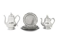 A Group of Assorted Pewter Table Articles