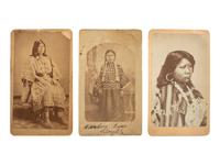 [NATIVE AMERICANS]. A group of 3 CDVs of female Sioux and Ute subjects, incl. Standing Bear's daughter.