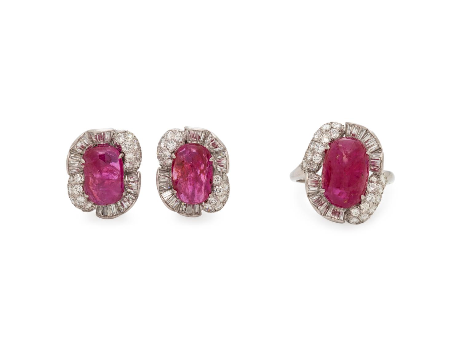 RUBY AND DIAMOND SET