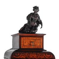 A Flemish Baroque Walnut and Marquetry Bureau Cabinet
