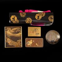 A group of five Japanese lacquer objects 日本漆器五件 Meiji to Taisho period ?????