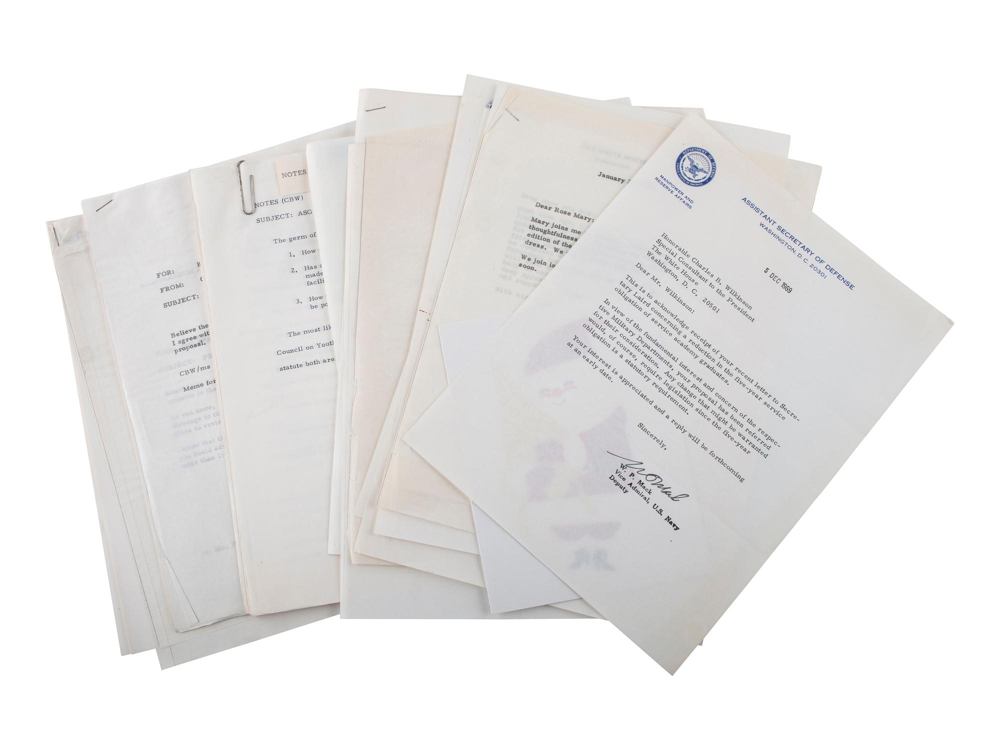 WILKINSON, Bud (1916-1994). Archive with Presidential correspondence incl. NIXON & BUSH.